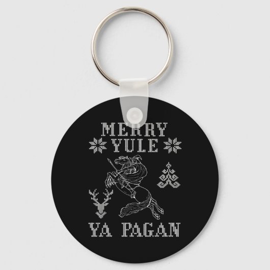 Merry Yule Ya Pagan Odin On Sleipnir Viking Christ Sleutelhanger (Voorkant)