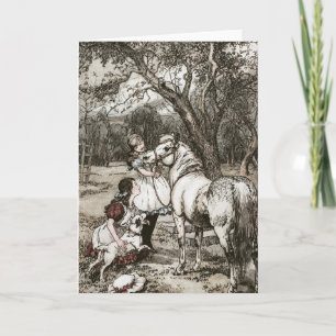 Merrylegs paard uit Black Beauty boek van Sewell Feestdagen Kaart