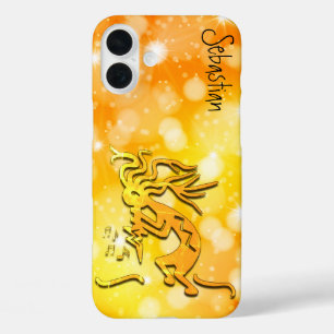 Merrymaker Kokopelli Musical Notes Custom Name iPhone 16 Plus Hoesje