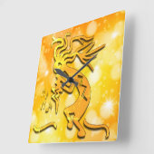 Merrymaker Kokopelli Musical Notes Vierkante Klok (Hoek)