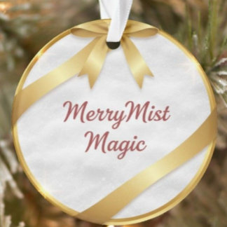 MerryMist Magic Cozy Winter Snowflake & Gold Ribbo