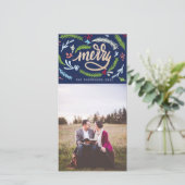 Merryscript kerstfaux Gold Glitter-fotokaart Feestdagenkaart (Staand voorkant)