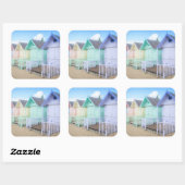 Mersea Island Beach Huts Vierkante Sticker (Vel)