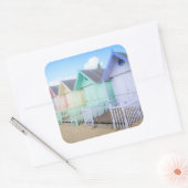 Mersea Island Beach Huts Vierkante Sticker (Envelop)