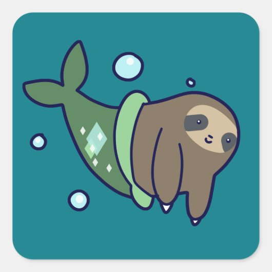 MerSloth Vierkante Sticker (Voorkant)