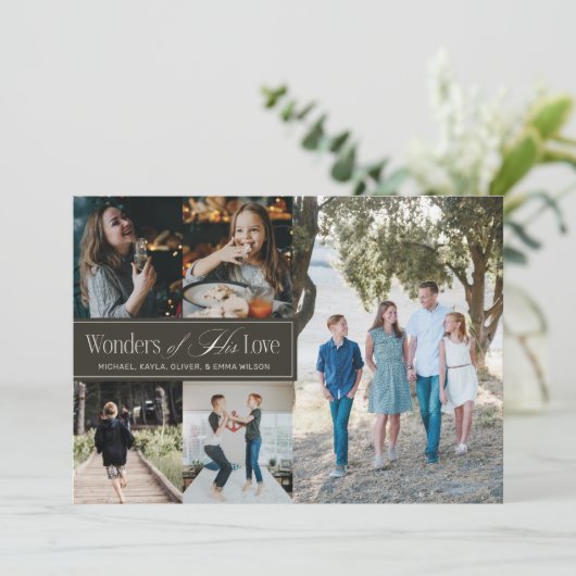 Merveilles de sa carte de Noël Love Multi Photo (Debout devant)