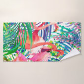 Merveilleuse aquarelle flamingo. Afrique (Serviette de bain)
