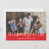 Merveilleuse Carte de vacances Red Faux Foil Gold  (Devant)