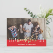 Merveilleuse Carte de vacances Red Faux Foil Gold  (Debout devant)