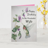 Merveilleuse carte d'oiseau-de-vie d'anniversaire  (Fleur jaune)