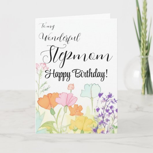 Merveilleuse carte Stepmaman pour l'anniversaire d (Devant)