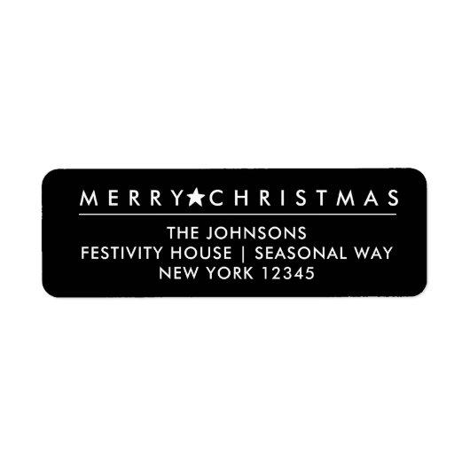 Merveilleuse étoile de Noël | Étiquette d'adresse (Devant)