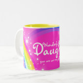 Merveilleuse fille arc-en-ciel mug rose (Devant gauche)