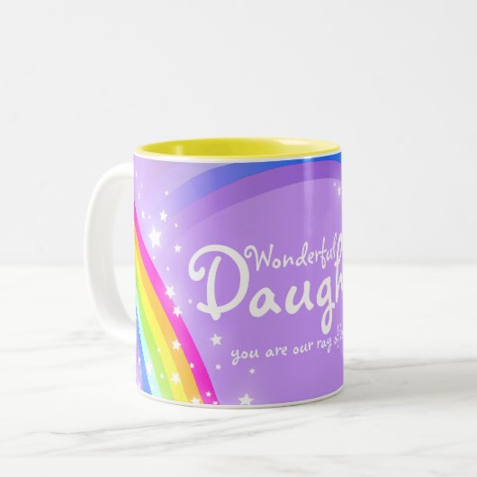 Merveilleuse Fille arc-en-ciel mug violet (Devant gauche)