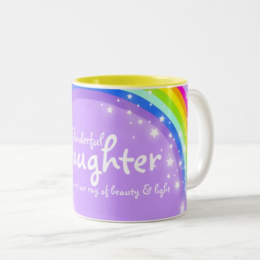 Merveilleuse Fille arc-en-ciel mug violet (Devant droit)