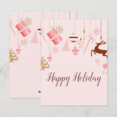 Merveilleuse, Magnifique, Pink Christmas Carte (Devant / Derrière)