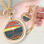 Merveilleuse Montre Collier Jour 1490<br><div class="desc">Peinture Collection "Merveilleux Jour 1490" Personnalisez la page du produit ou cliquez sur le bouton "Personnaliser" pour plus d'options de conception. Design créé à partir de mon tableau "Merveilleux Jour 1490" capture la fin d'une belle journée et les enfants se détendre sur le sable chaud au nord de l'Hotel Krystal...</div>