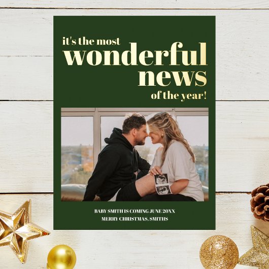 Merveilleuse nouvelle Grossesse Faire-part Noël