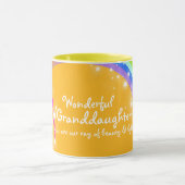 Merveilleuse petite fille arc-en-ciel orange mug (Centre)
