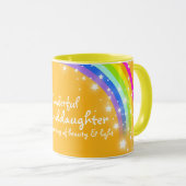 Merveilleuse petite fille arc-en-ciel orange mug (Devant droit)