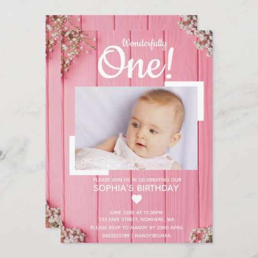 Merveilleusement Un, Première Invitation Anniversa (Devant / Derrière)