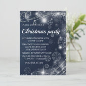 Merveilleux Blue Sparkly Noël Invitation (Debout devant)