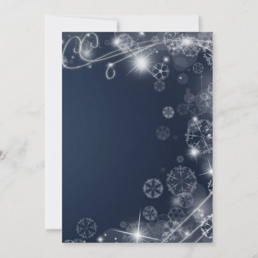 Merveilleux Blue Sparkly Noël Invitation (Dos)