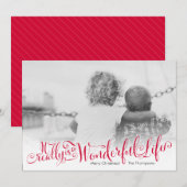 Merveilleux Carte photo de vacances de script de v (Devant / Derrière)