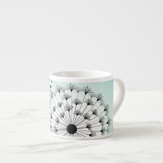 Merveilleux Dandelions bleu Espresso Mug (Devant droit)