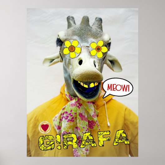 Merveilleux Poster Giraffe/Girafa ! (Devant)