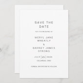 Meryl Elegant Modern Wedding Save The Date (Voorkant / Achterkant)