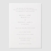 Meryl Elegant Modern Wedding Vellum Uitnodigingen (Voorkant)
