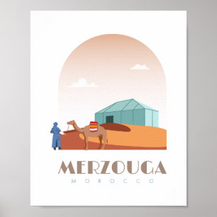 Merzouga City morocco Skyline Poster