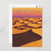 Merzouga Marokko Desert Travel Briefkaart (Voorkant / Achterkant)