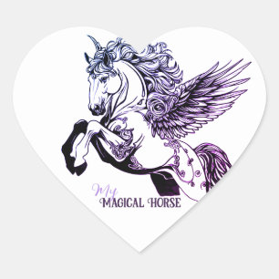 Mes Autocollants de Coeur de Cheval Magique