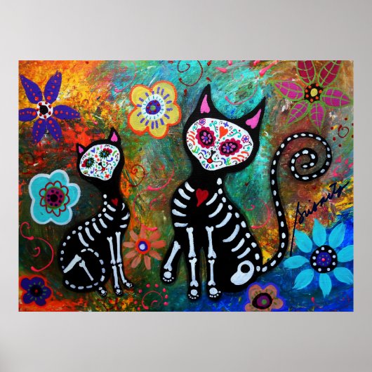 MES CHATS DIA DE LOS MUERTOS POSTERS (Devant)