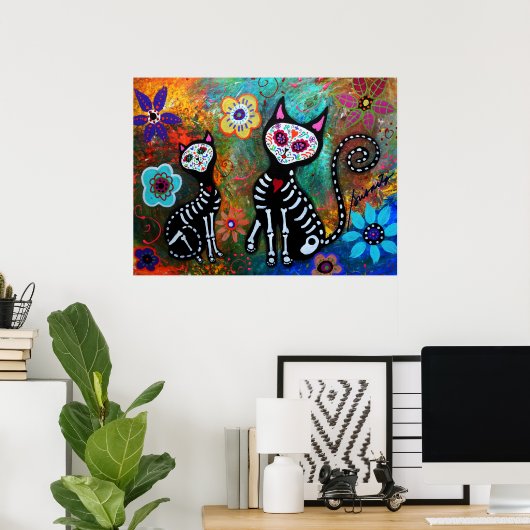 MES CHATS DIA DE LOS MUERTOS POSTERS (Bureau à domicile)