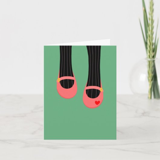 Mes chaussures roses Carte de voeux (Devant)