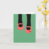 Mes chaussures roses Carte de voeux (Fleur jaune)