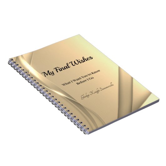 Mes derniers voeux Carnet spiral | Golden Glow (Côté Droit)