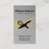 Mes en gardeer | Metaal | Goud spat Visitekaartje (Voorkant)