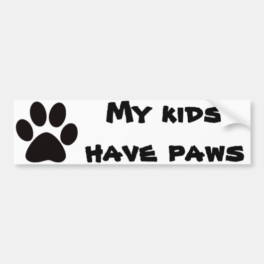 Mes enfants ont des pattes Bumper Sticker (Devant)