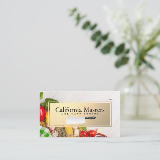 mes | Groenten en fruit | Goud Lijst Visitekaartje (Staand voorkant)