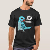 Mes papegaai wil zaden in blauwe indiaanse ringnec t-shirt (Voorkant)