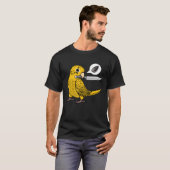 Mes papegaai wil zaden in gele lution budgie bus t-shirt (Voorkant volledig)