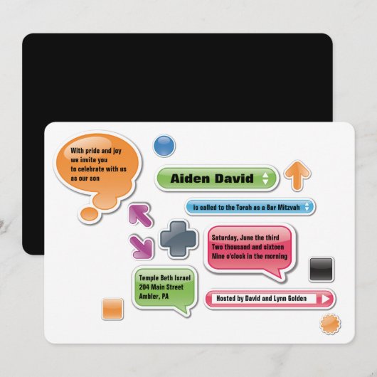 MES PARENTS SONT LAME Bat Bar Mitzvah Invitation (Devant / Derrière)