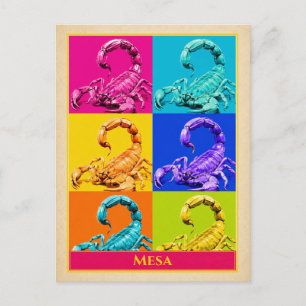 Mesa ansichtkaart Arizona Schorpioen Vintage Briefkaart