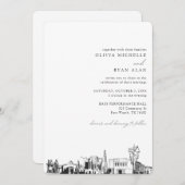 Mesa Arizona Mariage Skyline Sketch Invitation (Devant / Derrière)