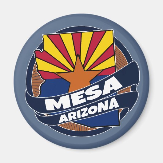 Mesa Arizona vlag barst magneet (Voorkant)