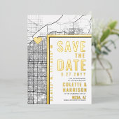 Mesa Love Locator | Weddenschap Save the Date Folie Uitnodiging (Staand Voorkant)
